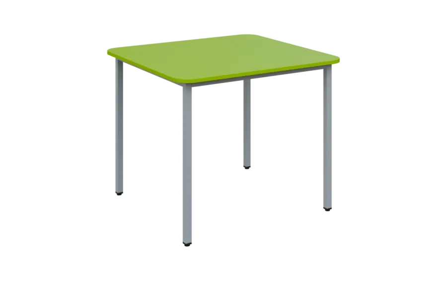 JSBR 90N Jídelní stůl 900 x 900 mm, deska jarní zeleň / podnož stříbrná